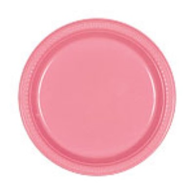 PLATO PLASTICO ROSA 17,7CM 10U