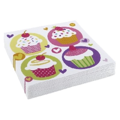 SERVILLETAS CUPCAKE 33X33CM 20U