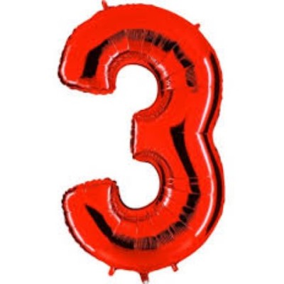 NUMERO ROJO -3- MEDIDA 101.6CM