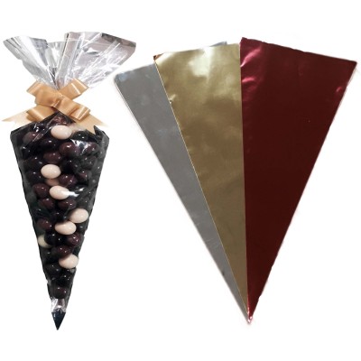 BOLSAS CONO PLATEADAS 50U