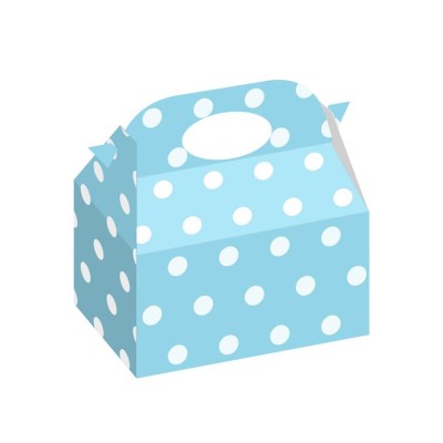 CAJA REGALO LUNARES AZUL 12U 15X9X15CM