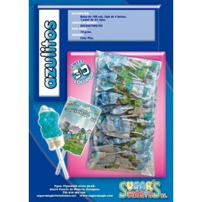 CHUPA ENVUELTO AZULITOS 100U BOTE