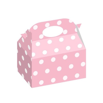 CAJA REGALO LUNARES ROSA 12U 15X9X15CM