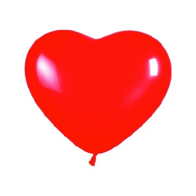GLOBOS LATEX CORAZON ROJO 50U.