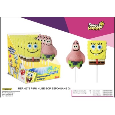 PIRULETA NUBE BOB ESPONJA 12U