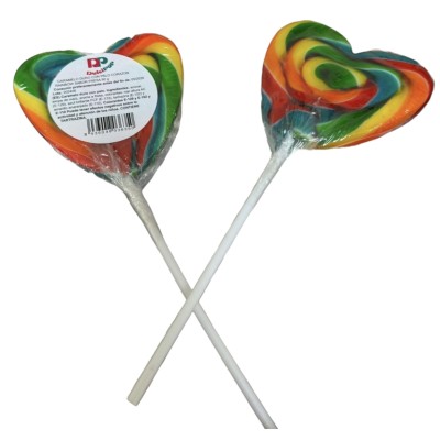 PIRULETA R.367 CORAZON RAINBOW-FRESA 24X50GRS
